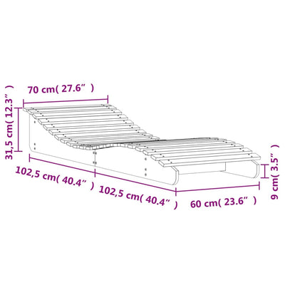 liggestol 205x70x31,5 cm massivt fyrretræ