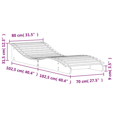 liggestol 205x80x31,5 cm massivt fyrretræ