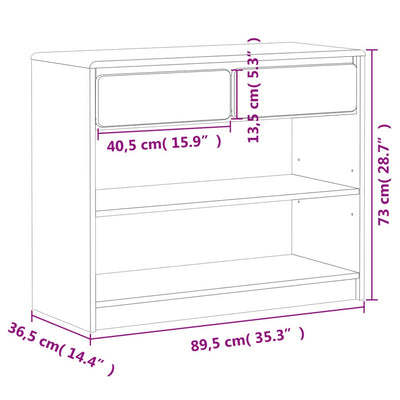 konsolbord SAUDA 89,5x36,5x73 cm massivt fyrretræ eg