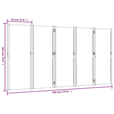 5-panels rumdeler 350 x 180 cm mørkeblå