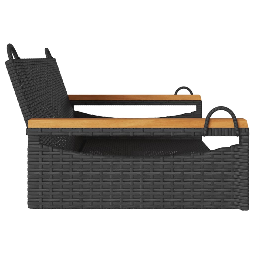 gyngebænk 109x62x40 cm polyrattan sort