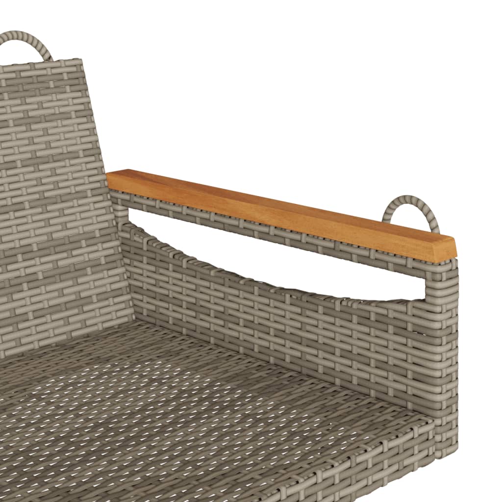 gyngebænk 109x62x40 cm polyrattan grå