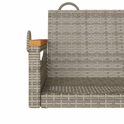 gyngebænk 109x62x40 cm polyrattan grå