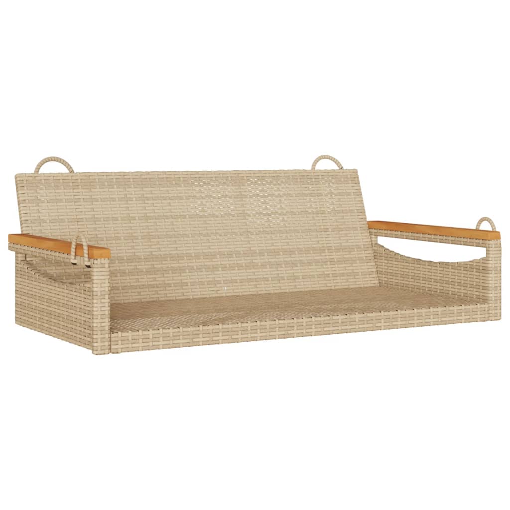 gyngebænk 109x62x40 cm polyrattan beige