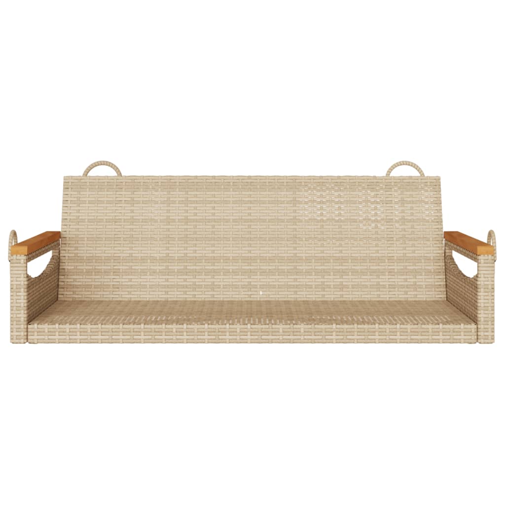 gyngebænk 109x62x40 cm polyrattan beige