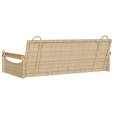 gyngebænk 109x62x40 cm polyrattan beige