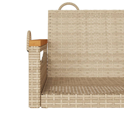 gyngebænk 109x62x40 cm polyrattan beige