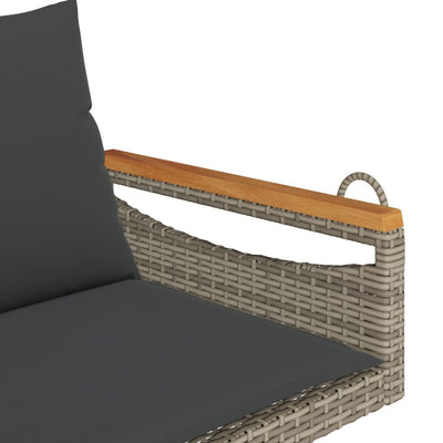 gyngebænk med hynder 109x62x40 cm polyrattan grå