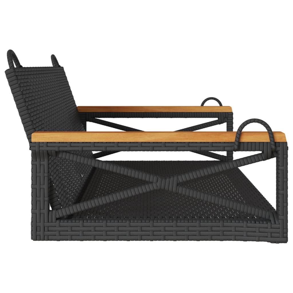 gyngebænk 109x62x40 cm polyrattan sort