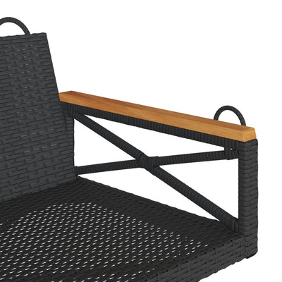 gyngebænk 109x62x40 cm polyrattan sort