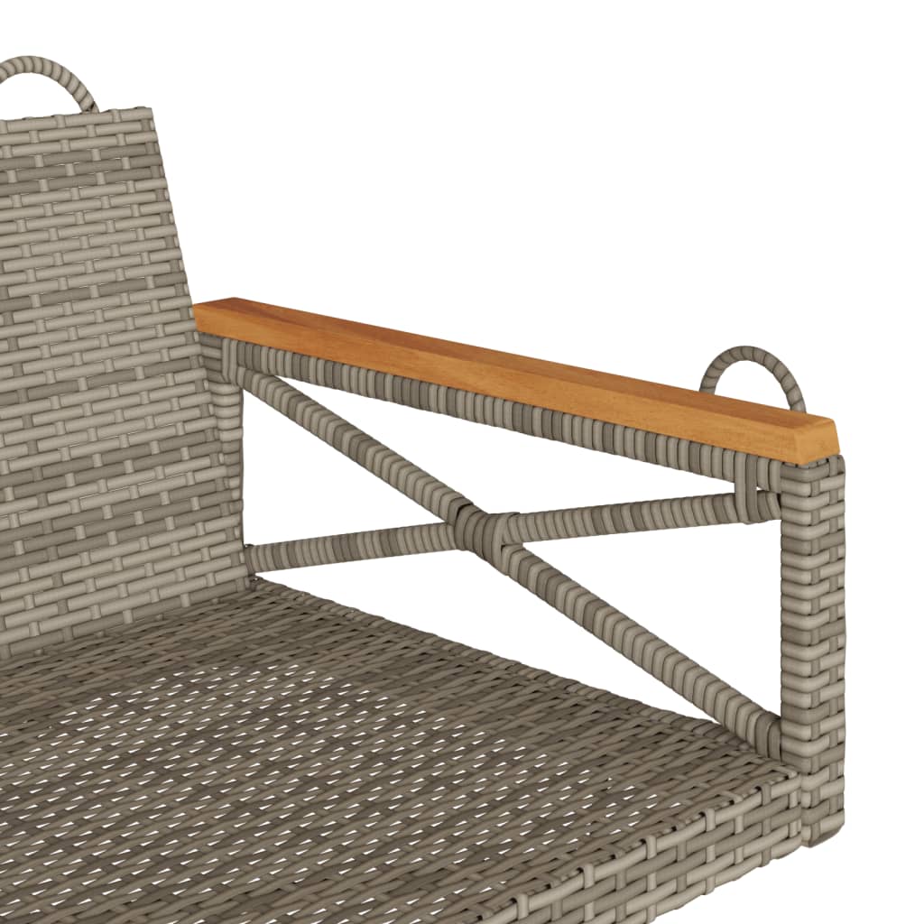 gyngebænk 109x62x40 cm polyrattan grå