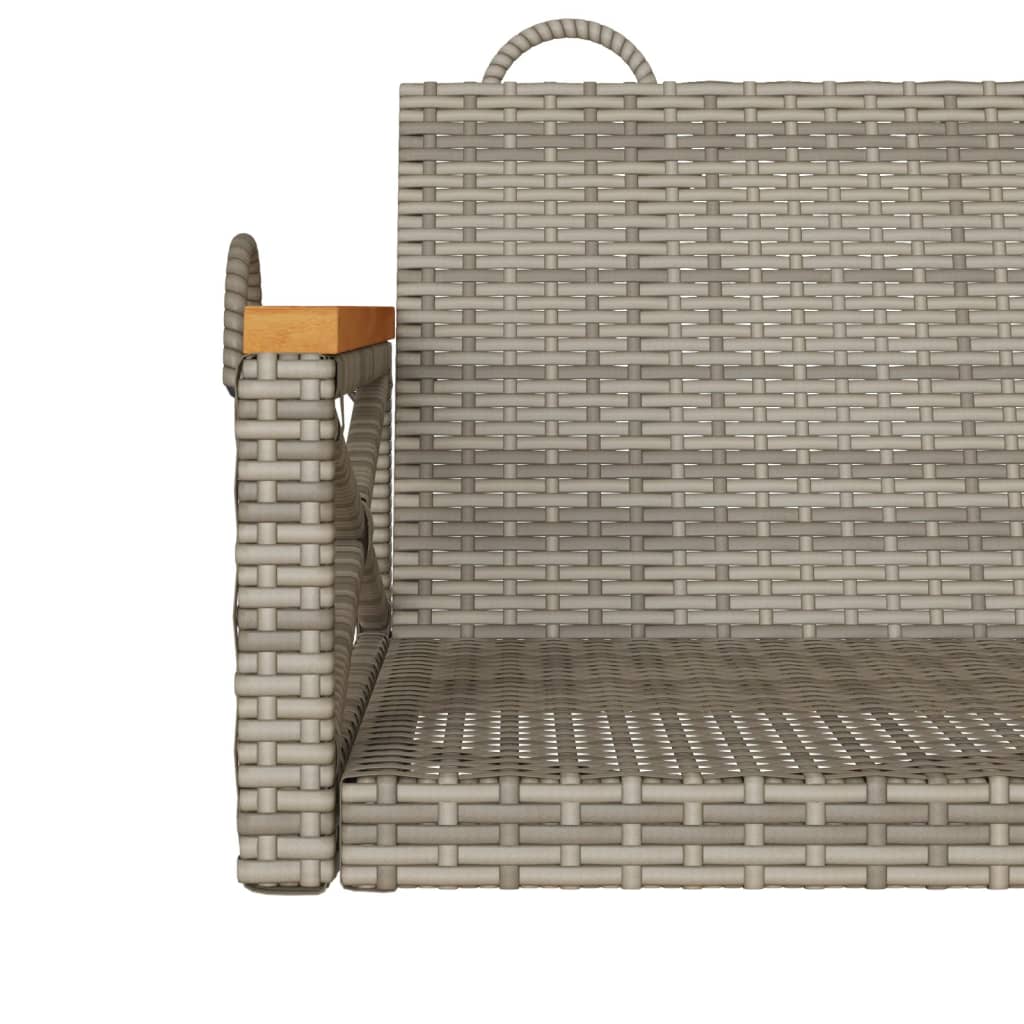 gyngebænk 109x62x40 cm polyrattan grå