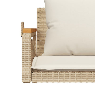 havebænk med hynder 109x62x40 cm polyrattan beige