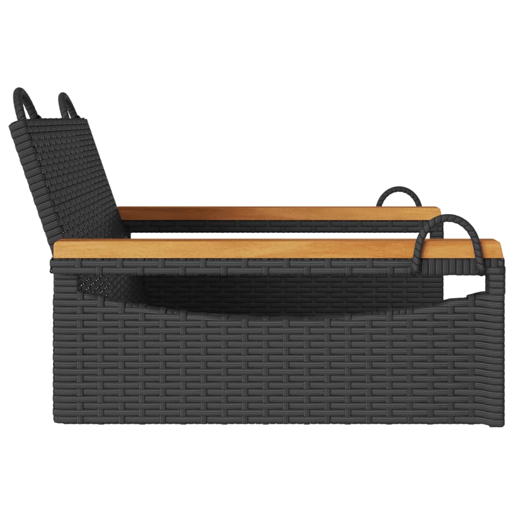 gyngebænk 63x62x40 cm polyrattan sort