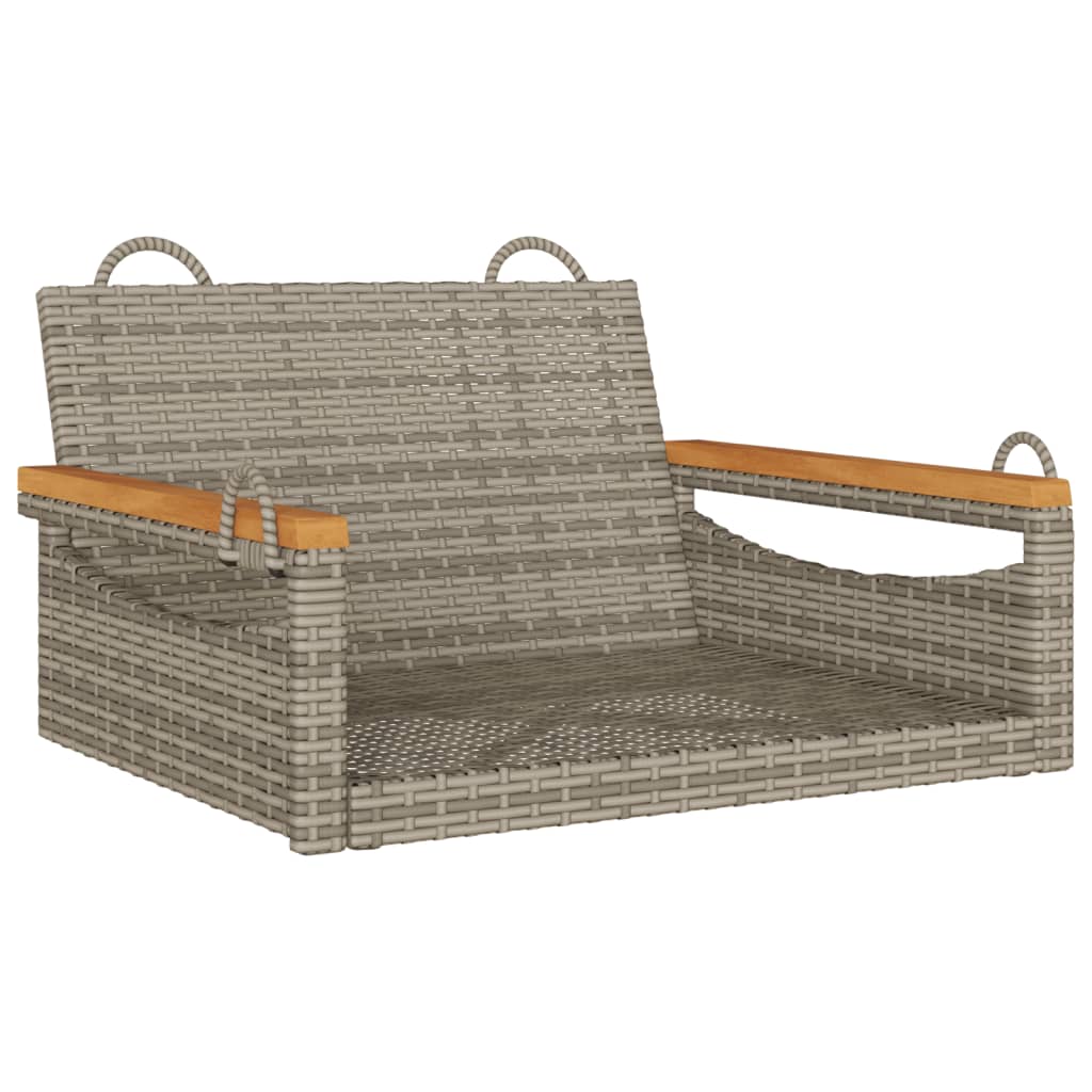 gyngebænk 63x62x40 cm polyrattan grå