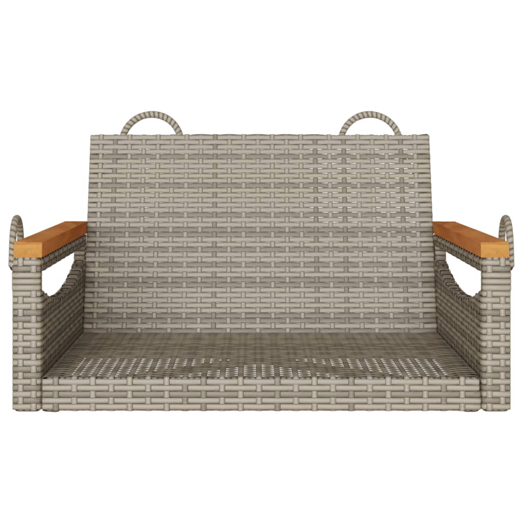 gyngebænk 63x62x40 cm polyrattan grå