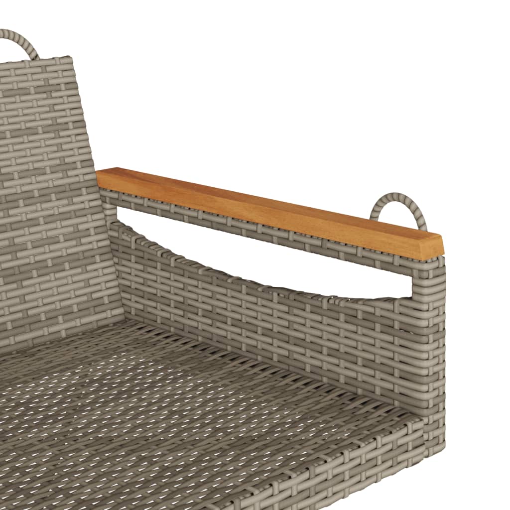 gyngebænk 63x62x40 cm polyrattan grå