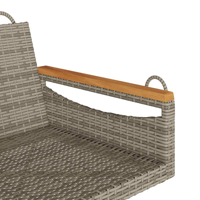 gyngebænk 63x62x40 cm polyrattan grå