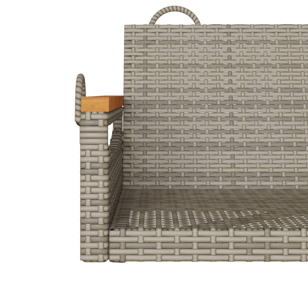 gyngebænk 63x62x40 cm polyrattan grå