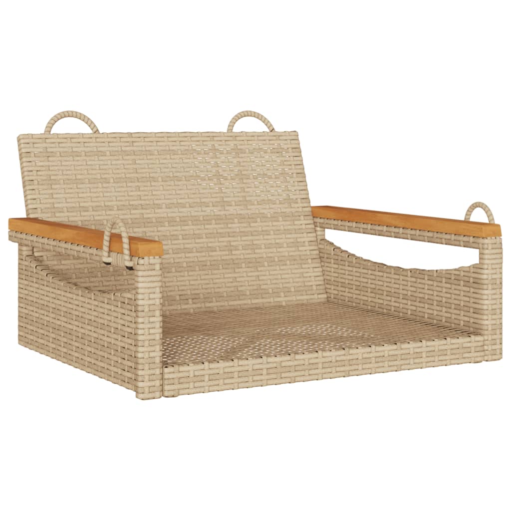 gyngebænk 63x62x40 cm polyrattan beige