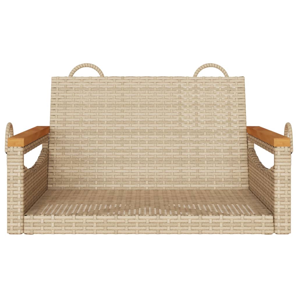 gyngebænk 63x62x40 cm polyrattan beige