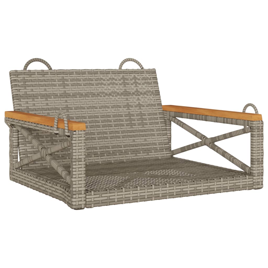 gyngebænk 63x62x40 cm polyrattan grå