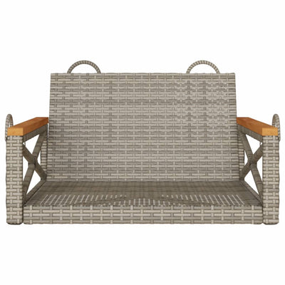 gyngebænk 63x62x40 cm polyrattan grå