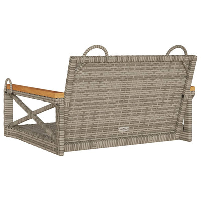 gyngebænk 63x62x40 cm polyrattan grå