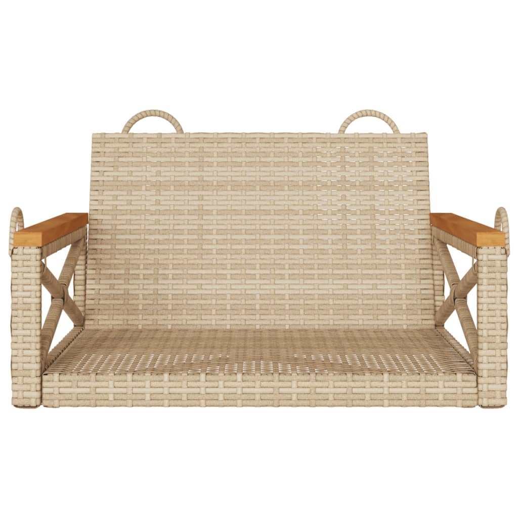 gyngebænk 63x62x40 cm polyrattan beige