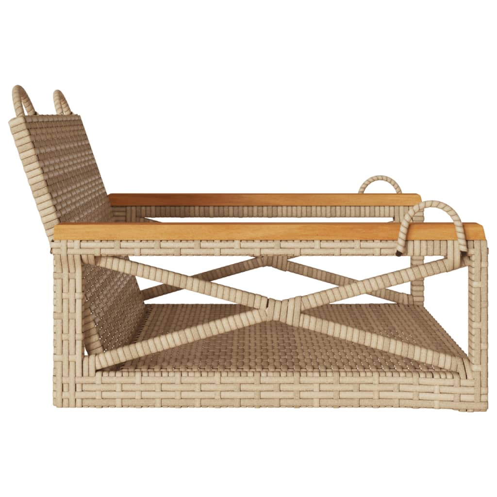 gyngebænk 63x62x40 cm polyrattan beige