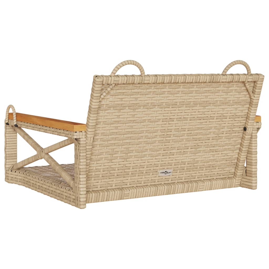 gyngebænk 63x62x40 cm polyrattan beige