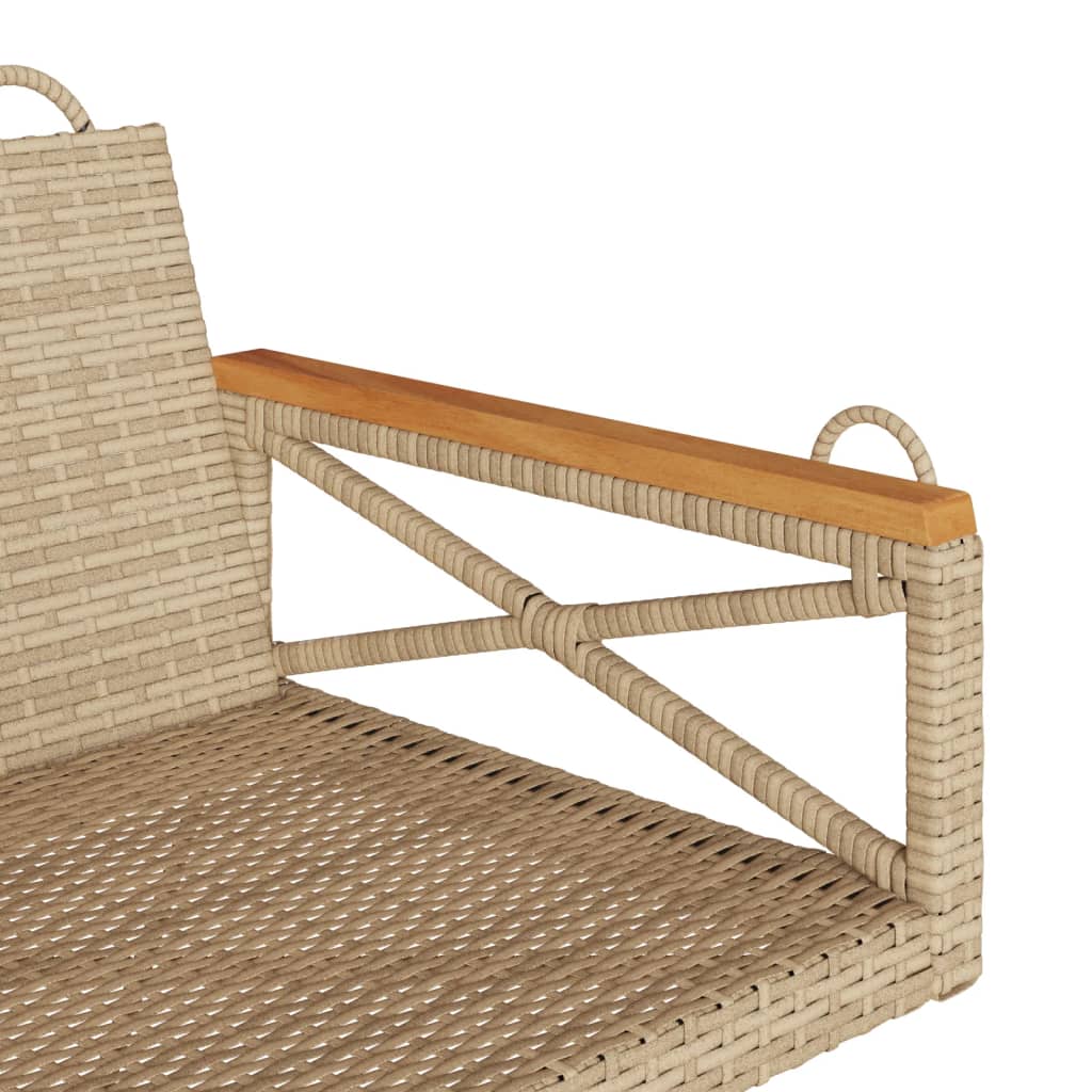 gyngebænk 63x62x40 cm polyrattan beige