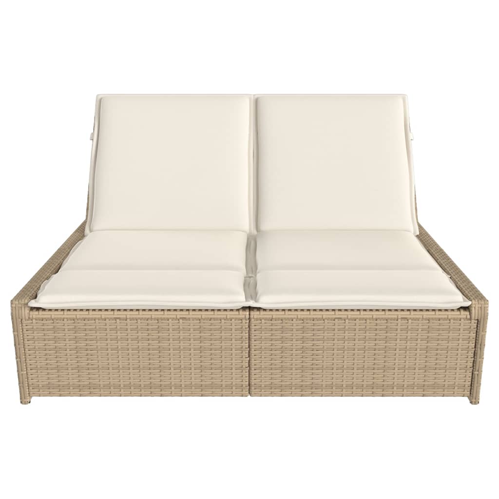 solseng med hynder polyrattan beige