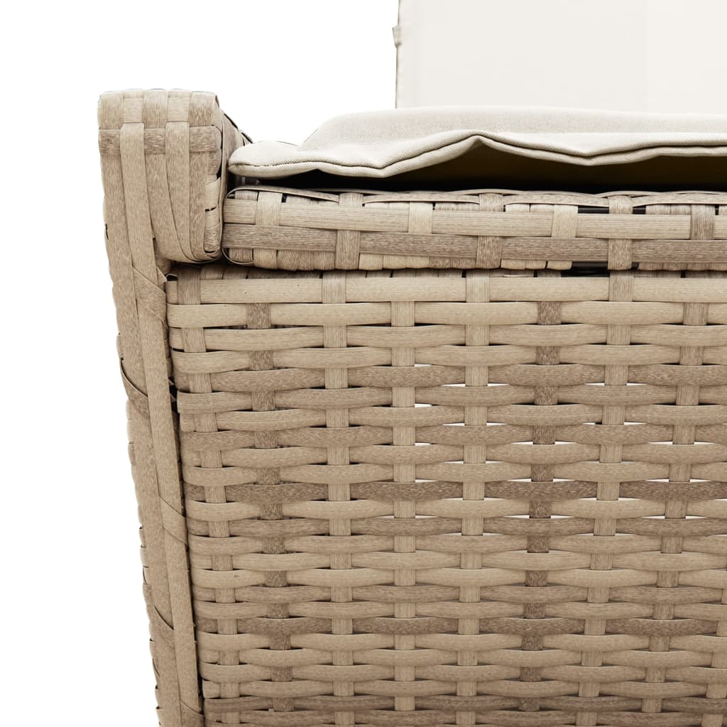 solseng med hynder polyrattan beige