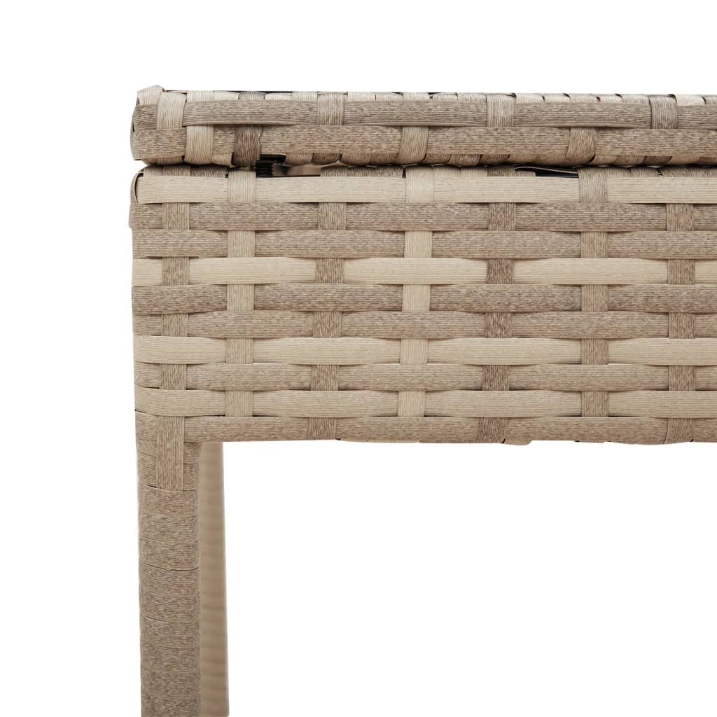 loungesofa med bord og hynde polyrattan beige