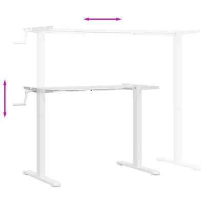 stel til stå-skrivebord (94-135)x60x(70-114) cm stål hvid