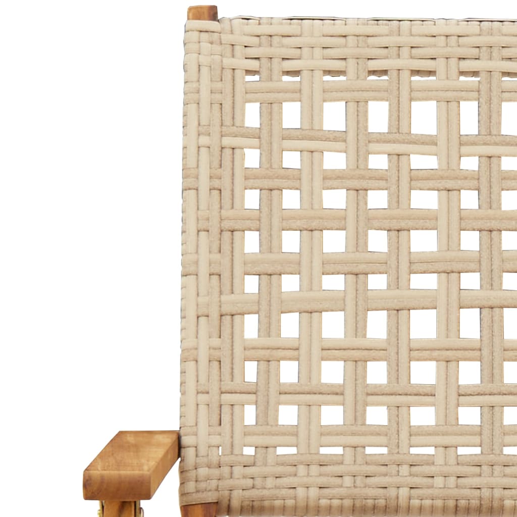 havestole 2 stk. massivt akacietræ og polyrattan beige