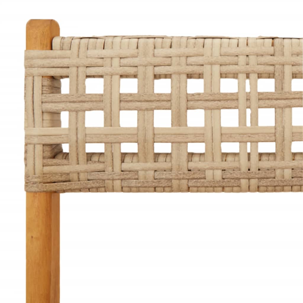 bistrostole 2 stk. massivt akacietræ og polyrattan beige