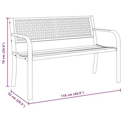 havebænk 119 cm stål sort