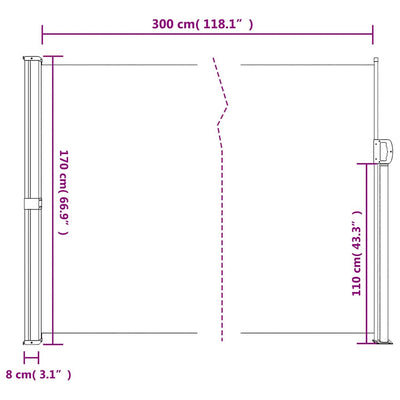 sammenrullelig sidemarkise 170x300 cm beige