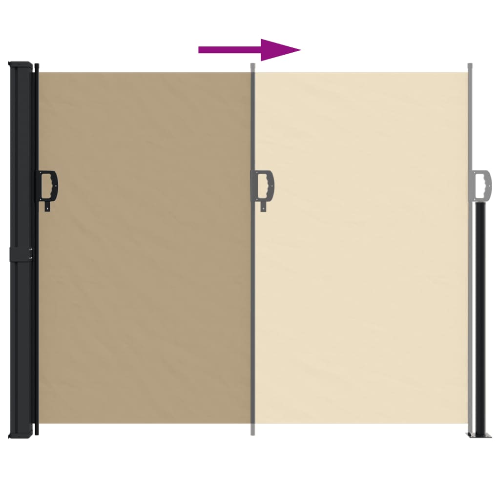 sammenrullelig sidemarkise 160x500 cm beige