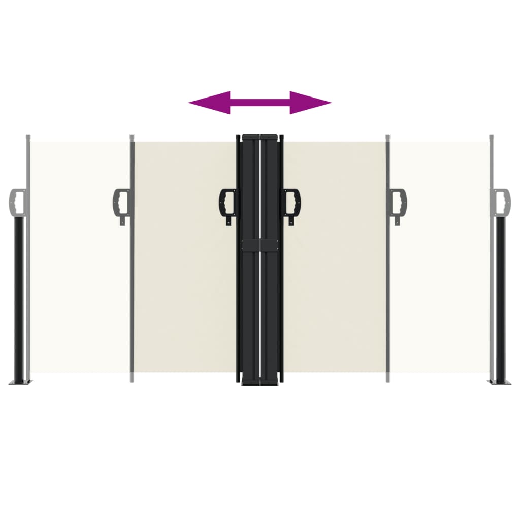 sammenrullelig sidemarkise 120 x 600 cm cremefarvet