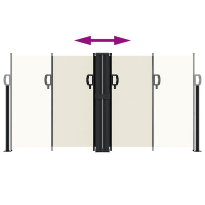 sammenrullelig sidemarkise 120 x 600 cm cremefarvet