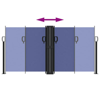 sammenrullelig sidemarkise 120 x 600 cm blå