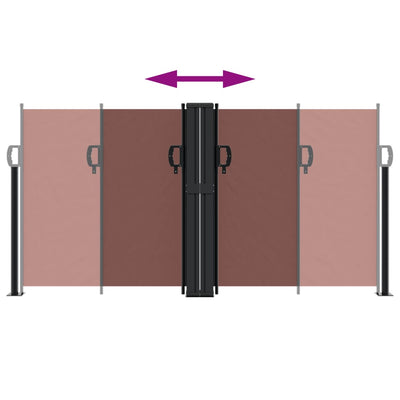 sammenrullelig sidemarkise 120 x 600 cm brun