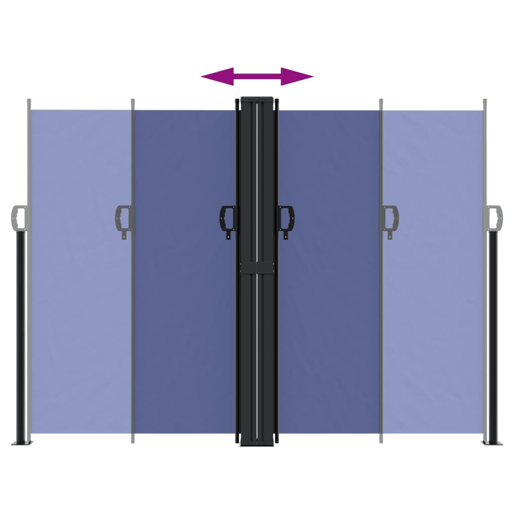 sammenrullelig sidemarkise 180x600 cm blå