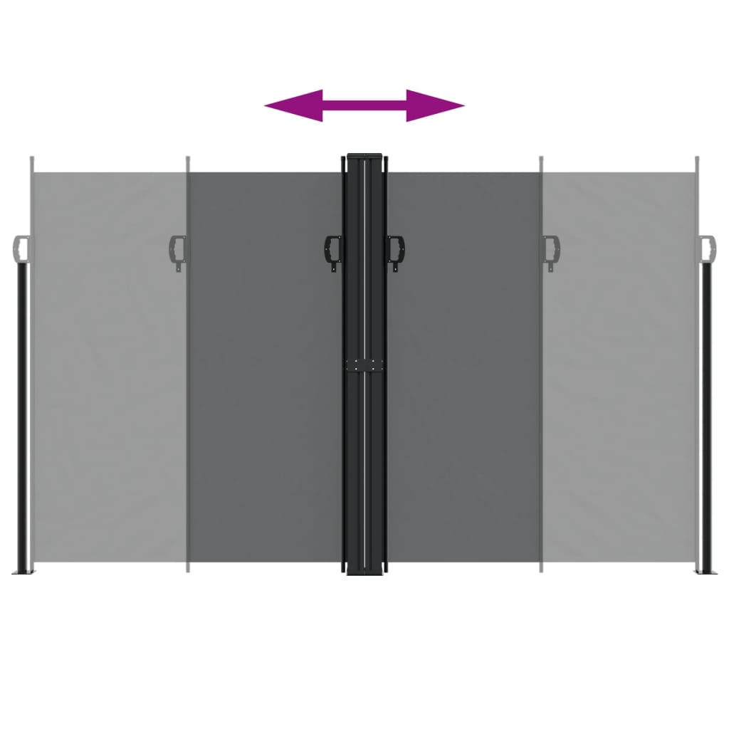 sammenrullelig sidemarkise 200x600 cm sort