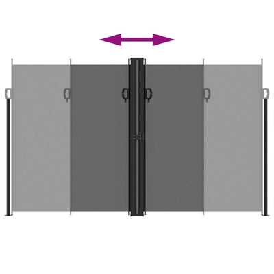 sammenrullelig sidemarkise 200x600 cm sort