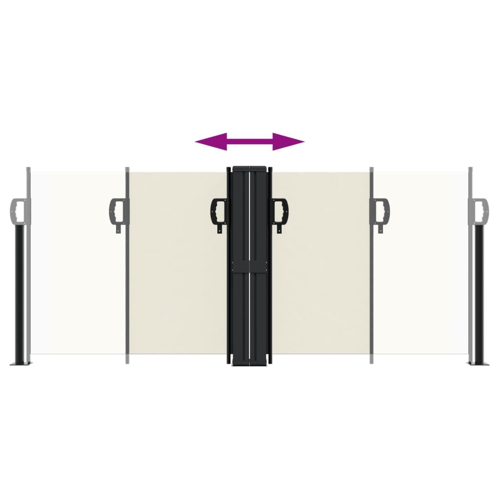 sammenrullelig sidemarkise 100 x 1000 cm cremefarvet