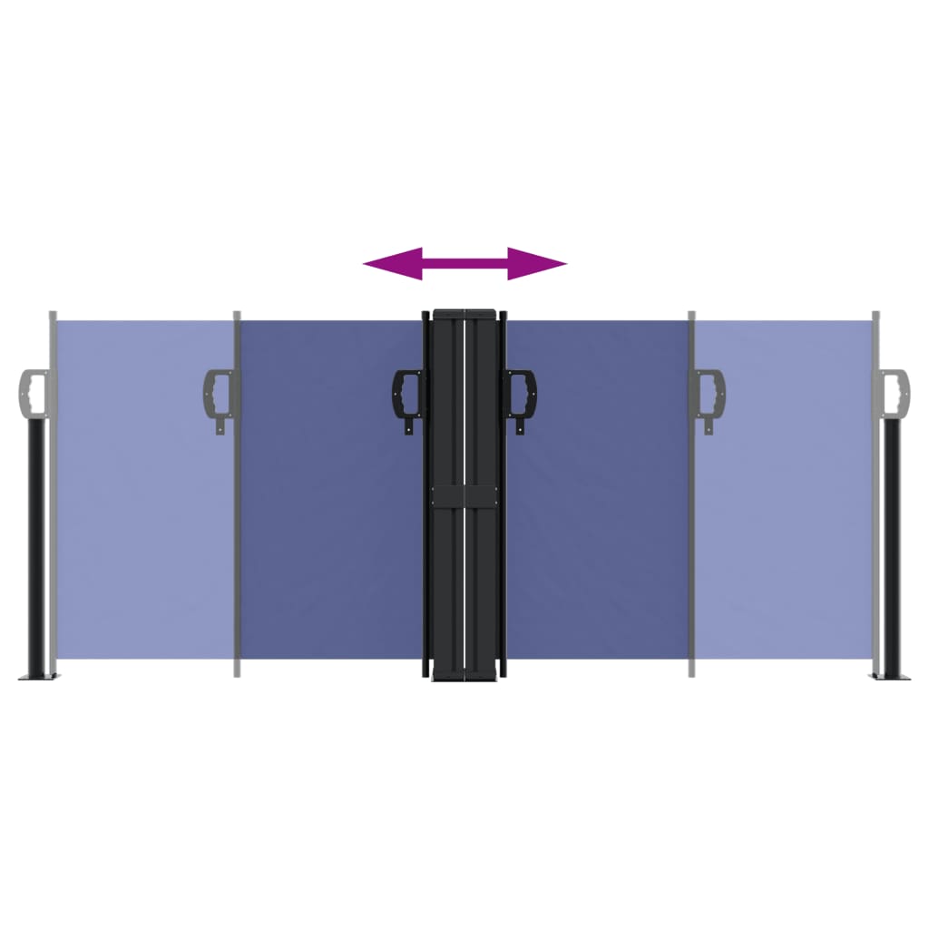 sammenrullelig sidemarkise 100 x 1000 cm blå